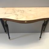 Canaletto Walnut and Beech Console with a Marble Top attr. to Paolo Buffa