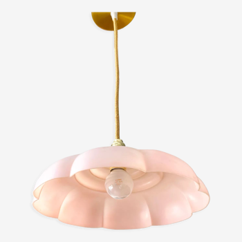 Pastel pink plastic pendant lamp
