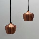 Copper metal pendant lights by Frandsen