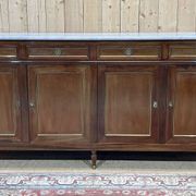 Louis xvi style sideboard from the 1950s in mahogany, oak and white marble top