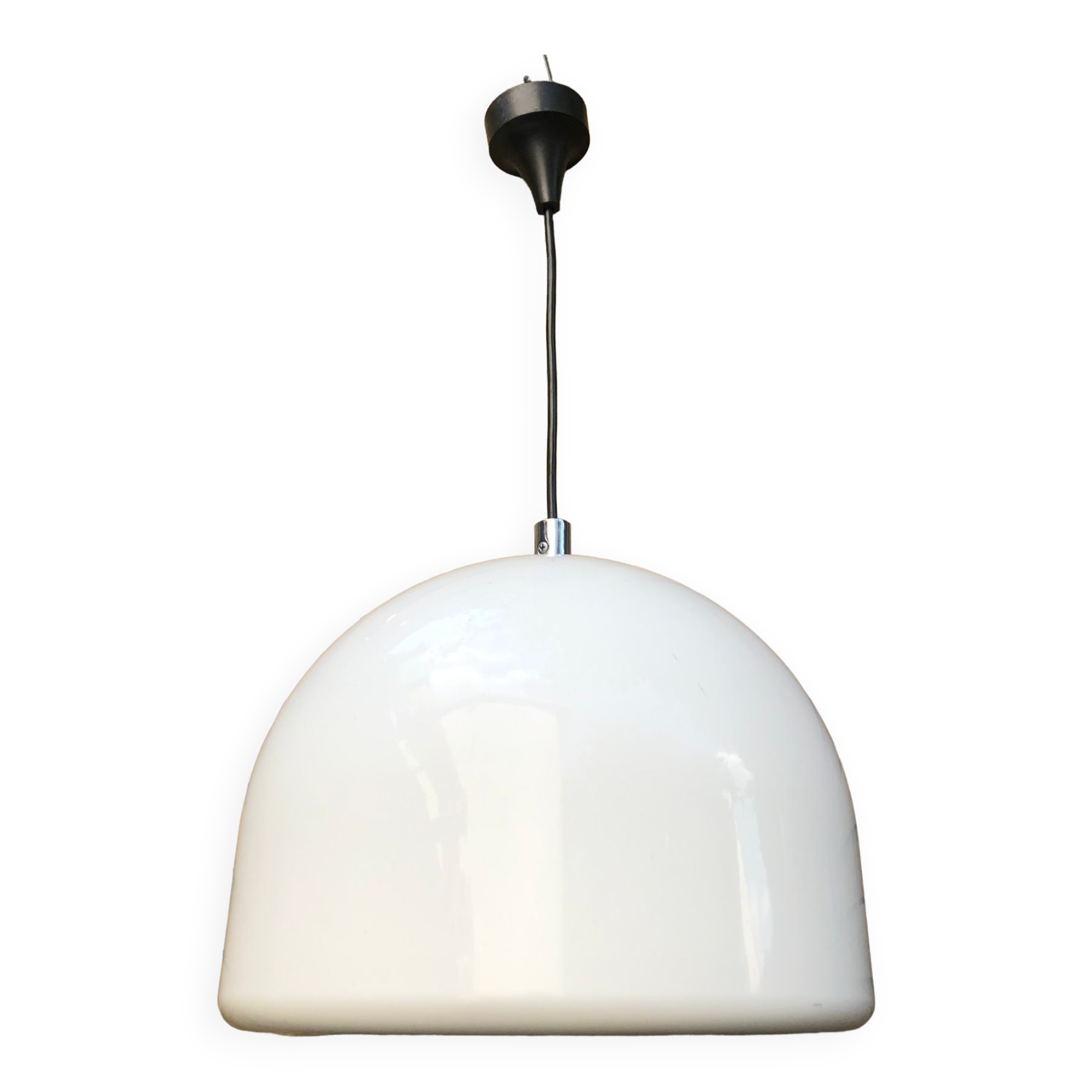 White 70s pendant lamp