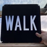 Panneaux anciens new york circulation us  walk don't walk paire