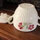 Sugar bowl ceramic Jacques Lunéville red flowers Art Deco