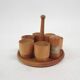 Vintage wooden egg cups, The Netherlands 1950's
