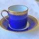 3 royal blue and gold cups and saucers - Royal Limoges porcelain