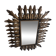 Brutalist sun mirror in wrought iron, 1960s