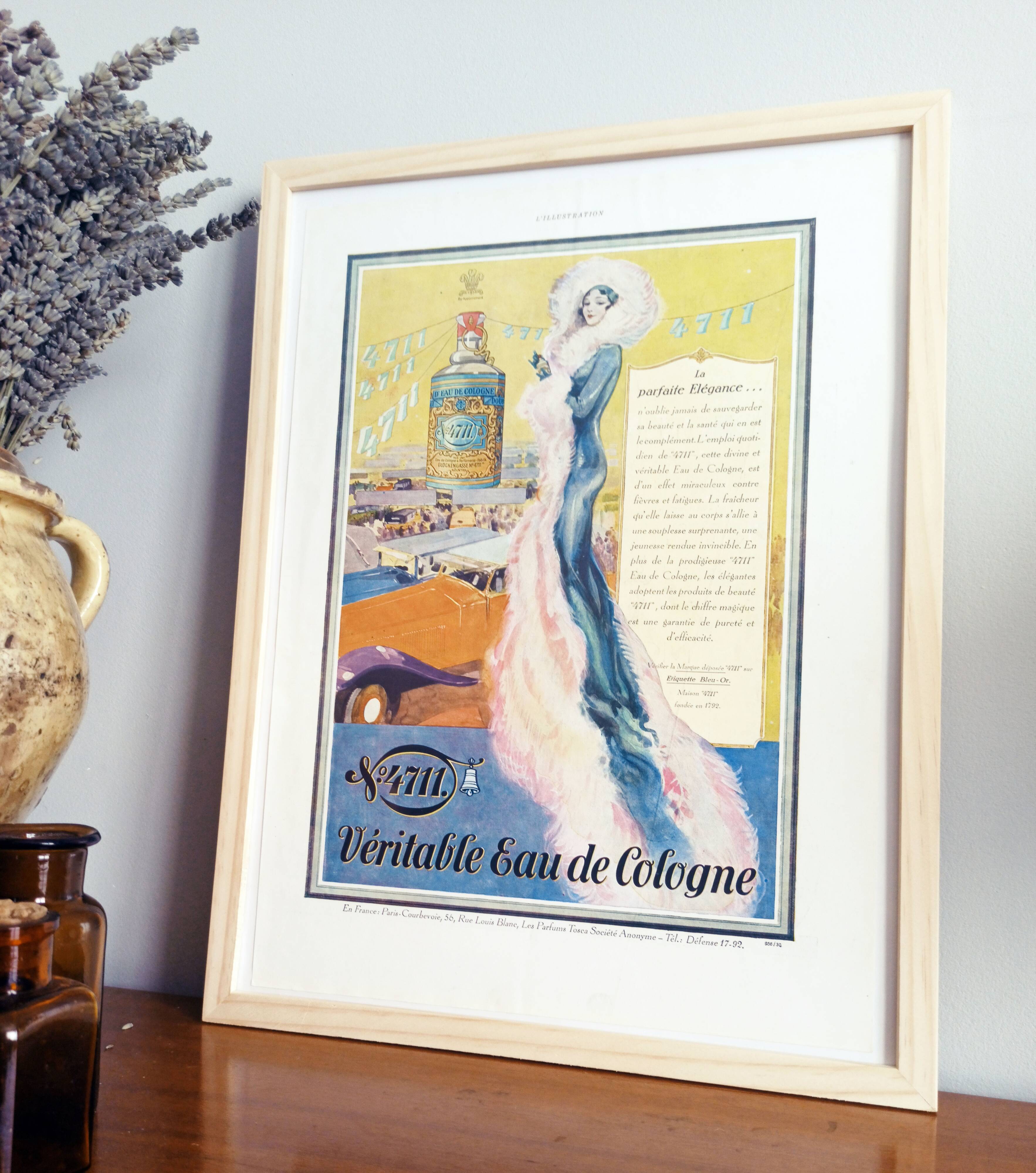 Poster 1930s - original advertising print - cologne uae -30x40cm-with frame '201