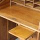 American desk with a single column in its original patina (1930s/40s).