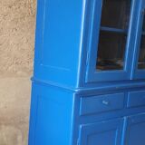 Old sideboard, blue wooden dresser 1960