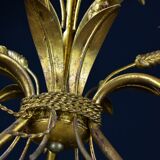 Golden suspension, 3 branches, wheat cob decoration.
