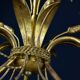 Golden suspension, 3 branches, wheat cob decoration.