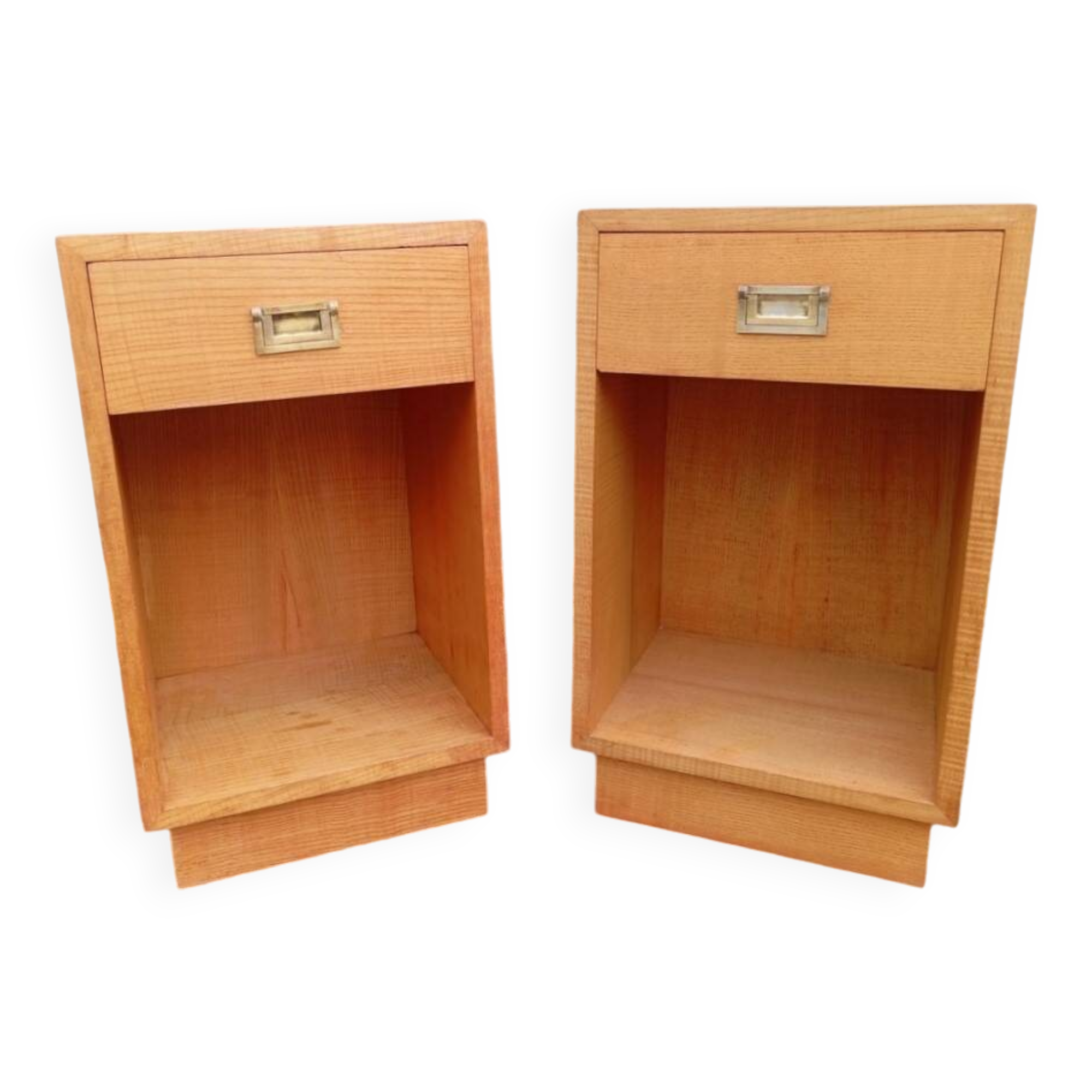 Pair of elm bedside tables