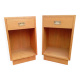Pair of elm bedside tables