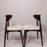Ensemble de 4 chaises de salle à manger blanc cassé design scandinave