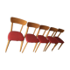 Set of 5 vintage wood and leatherette chairs