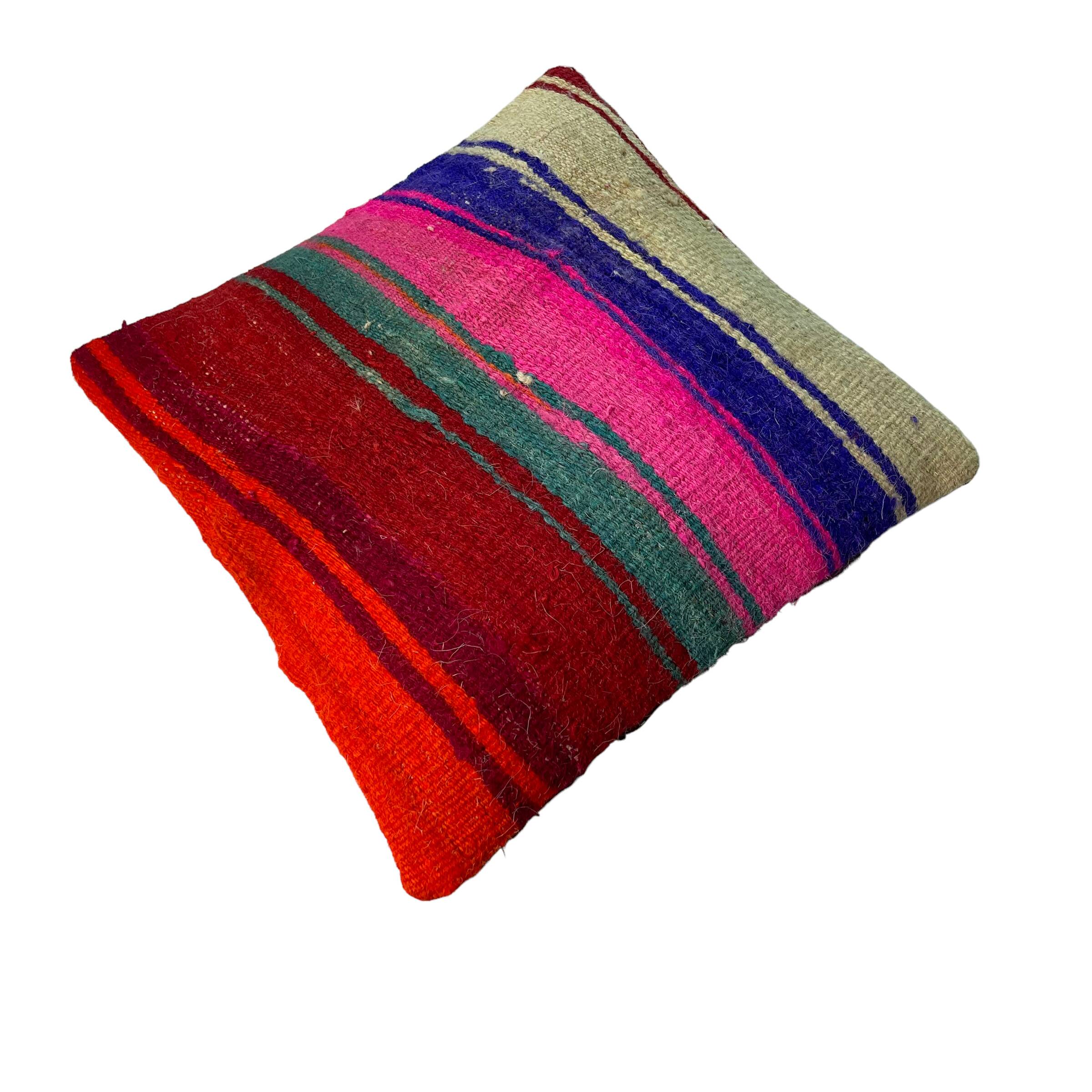 Housse de coussin kilim turc vintage, 40 x 40 cm