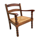 Wood armchair turned mulched way
