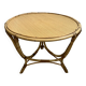 Table basse ronde rotin années 60