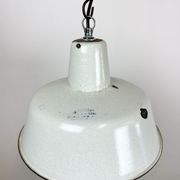 Industrial White Enamel Factory Pendant Lamp from Zaos, 1960s
