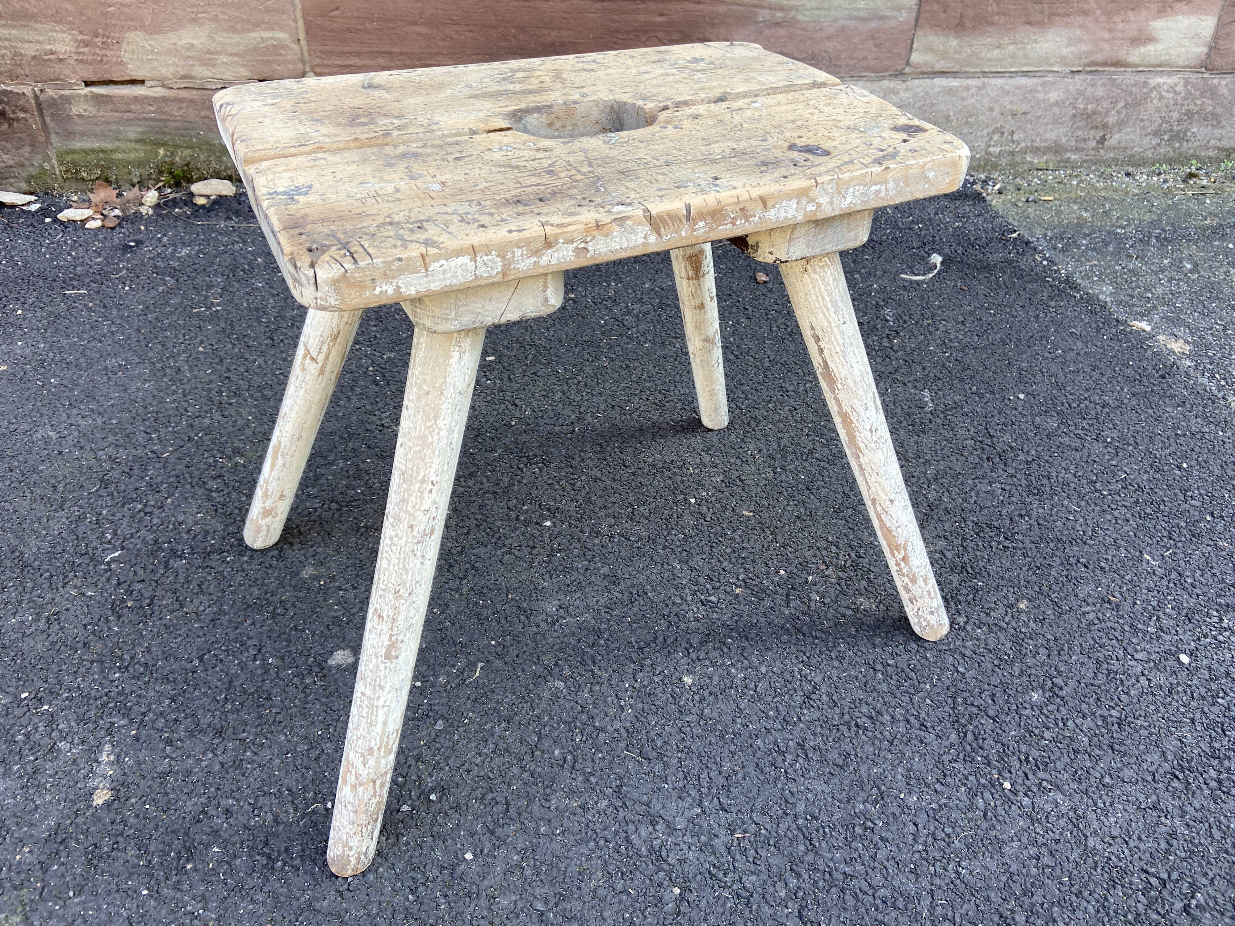 Very old rustic farmhouse stool