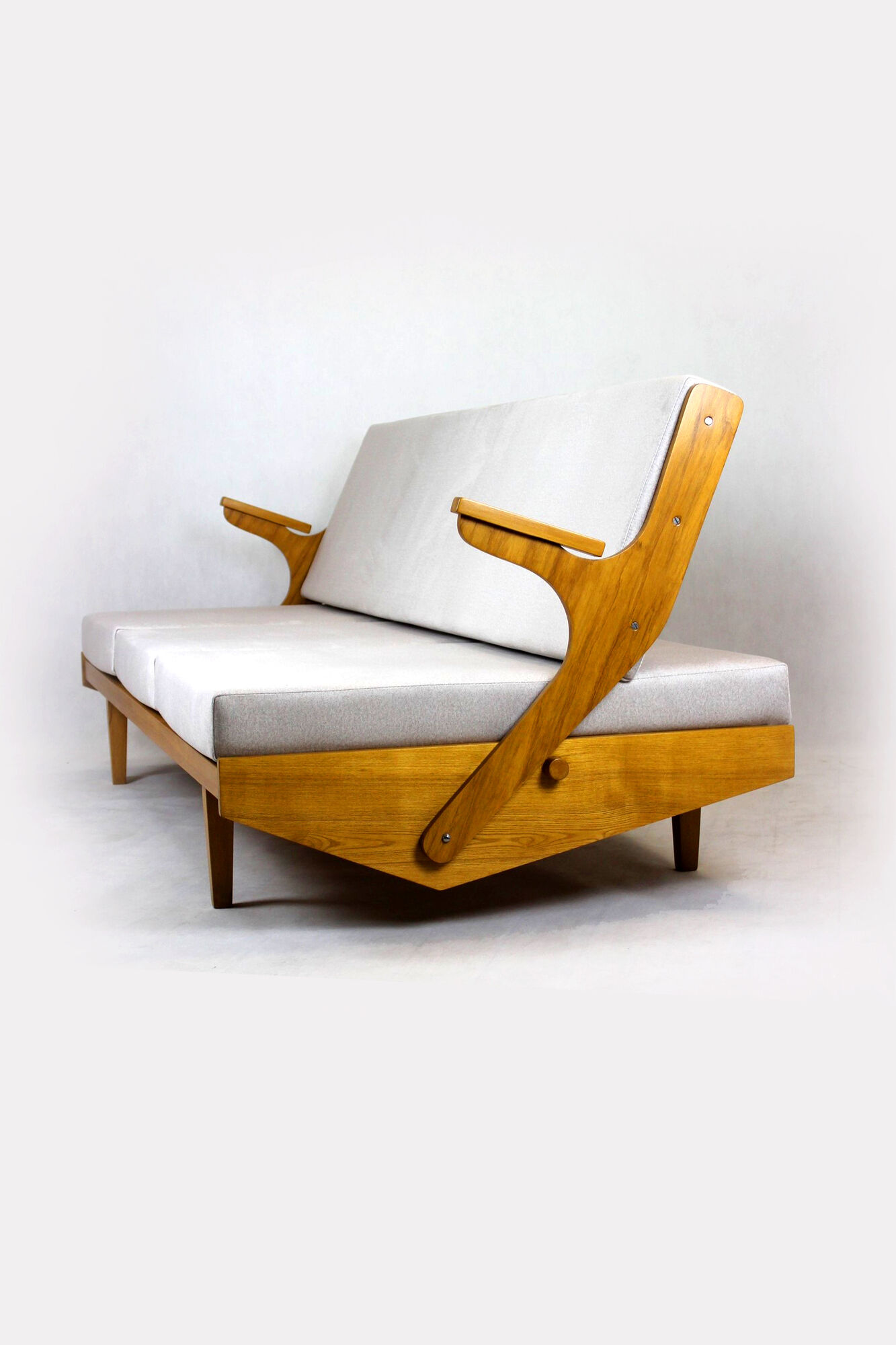 Restored Mid-Century Convertible Sofa from Opp Drevovyroba, 1970s