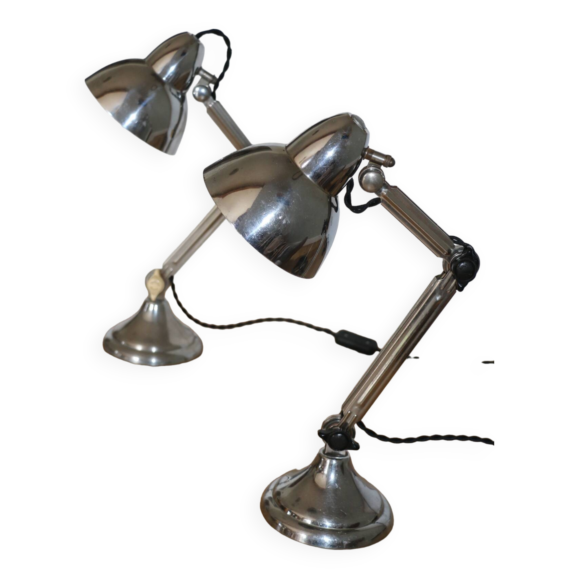 Pair of Super Chrome lamps 1930