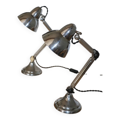 Paire de lampes Super Chrome 1930