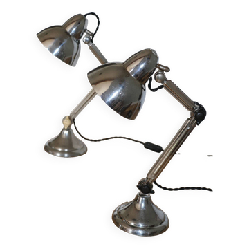 Pair of Super Chrome lamps 1930