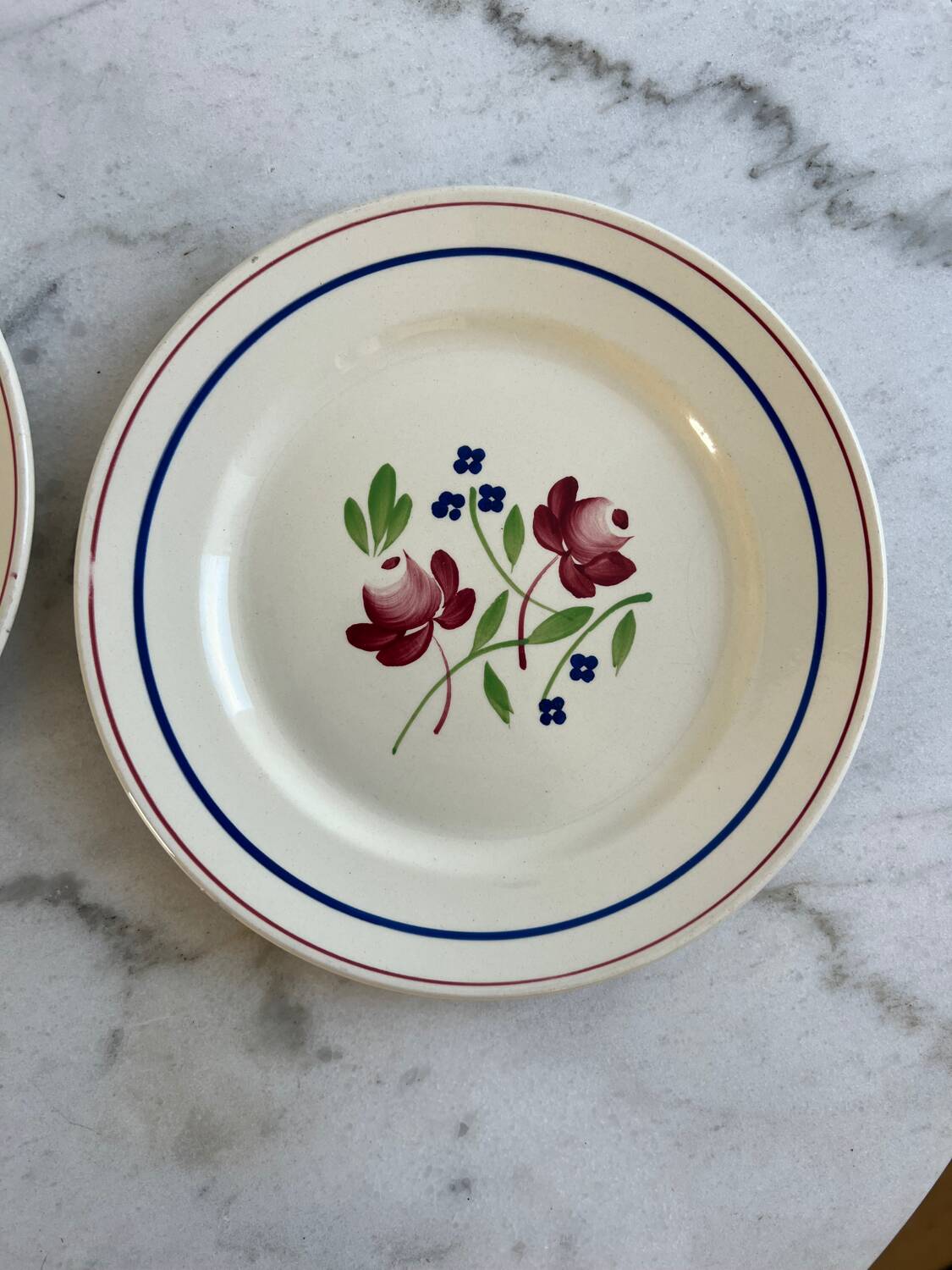 Set of 2 Bagatelle Luneville dinner plates