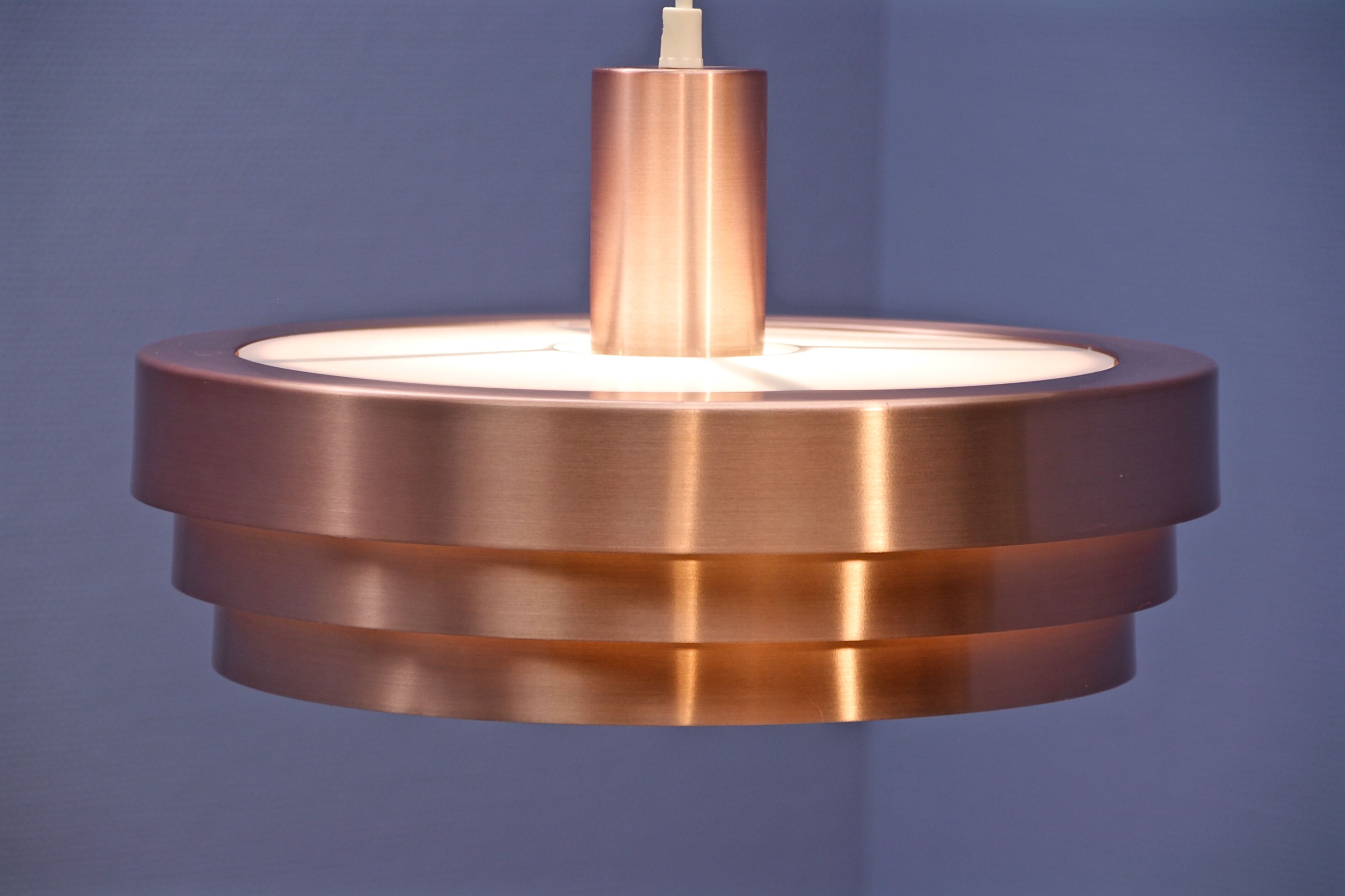 Danish hanging lamp in pink copper, 1970