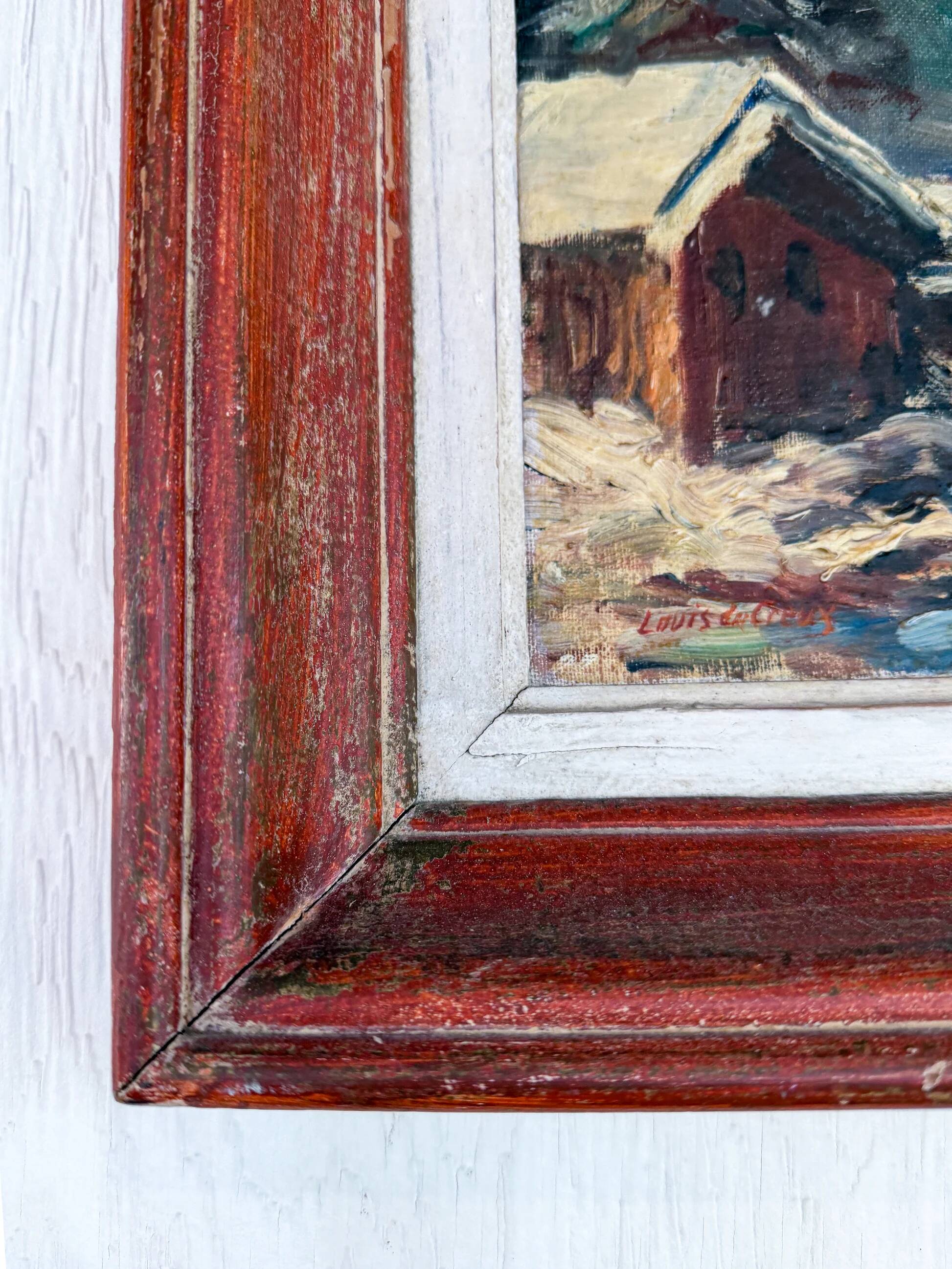 Alpine valley landscape in winter