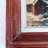 Alpine valley landscape in winter