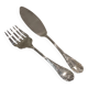 Fish serving set, 2 pieces, silver-plated metal, Christofle Marly silversmith