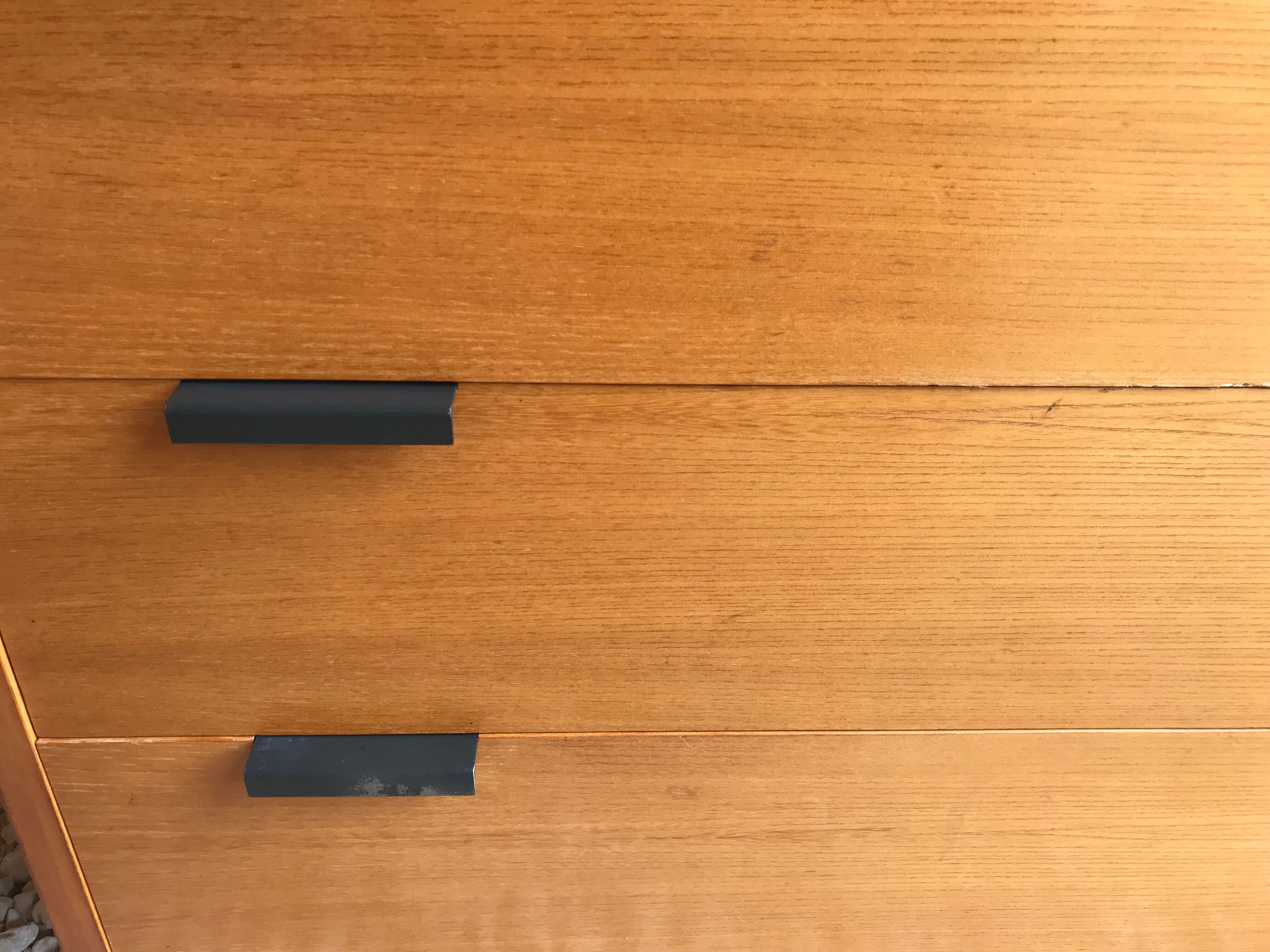 Vintage chest of drawers 1980's blond beech 5 drawers