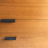 Vintage chest of drawers 1980's blond beech 5 drawers