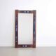 Rosewood mirror with blue ceramic tiles