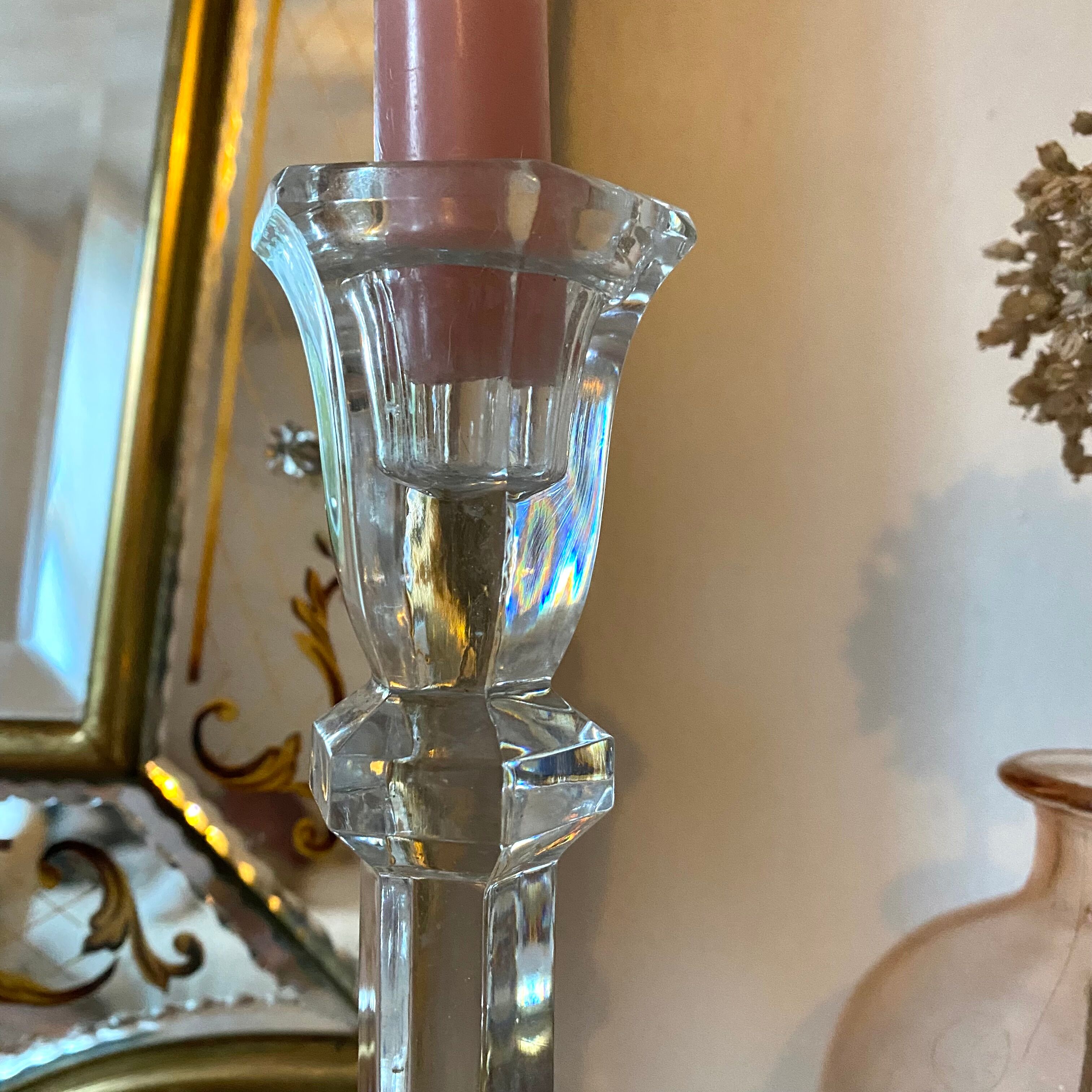 Glass candle holder