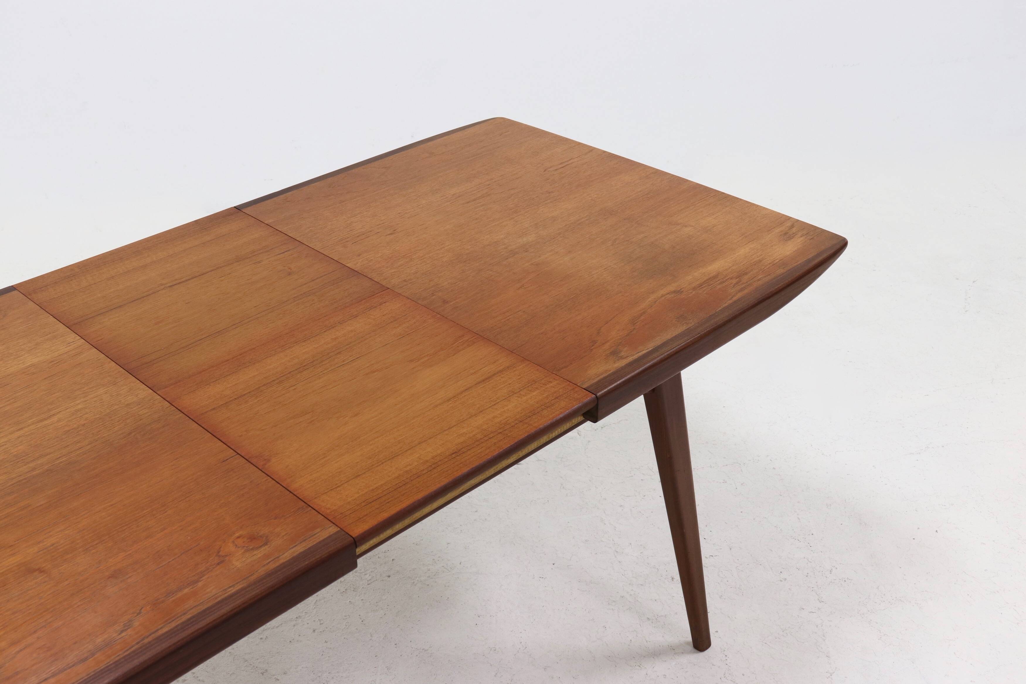 Extendable Teak Dining Table by Louis van Teeffelen for WeBe 1950s