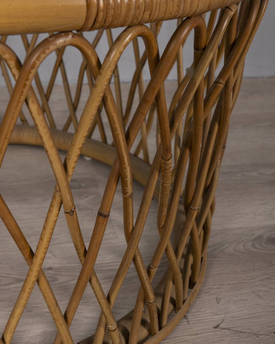 Vintage 1970s Italian design bamboo coffee table