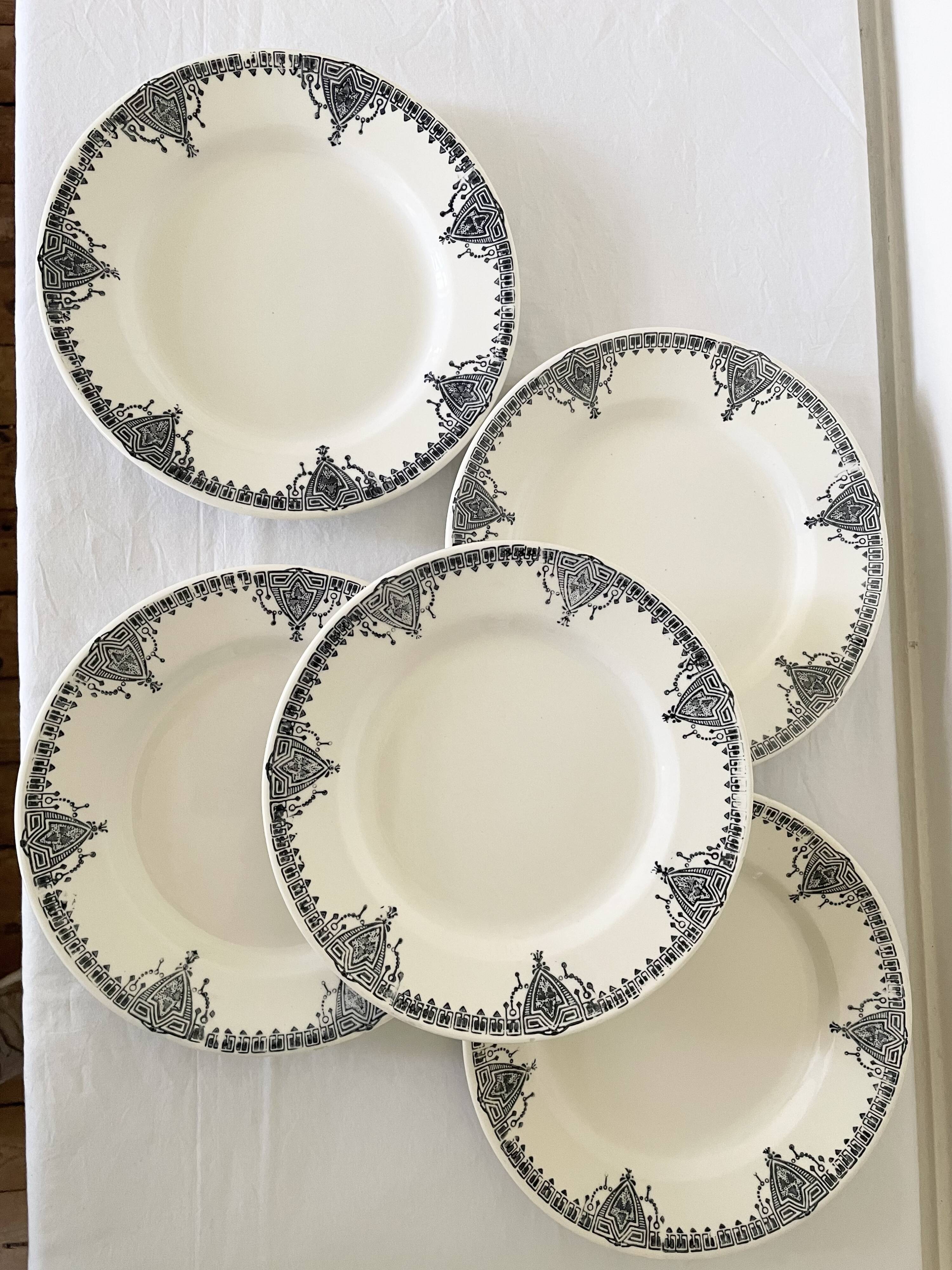 Flat ironstone plates bft 19th century