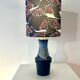 Atmospheric table lamp with crane motif shade made from Scheurich vase.