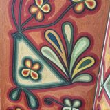 Screen decorated with wool threads, "Huichol" art, Sofia Ribeira, 120 cm