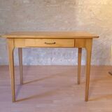 Table bureau bois massif clair ancienne vintage 1980