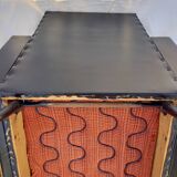 Rockabilly armchair in black skai from the 60s