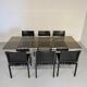 Smoked glass dining table with chrome legs, 1970s design by Roche Bobois.
