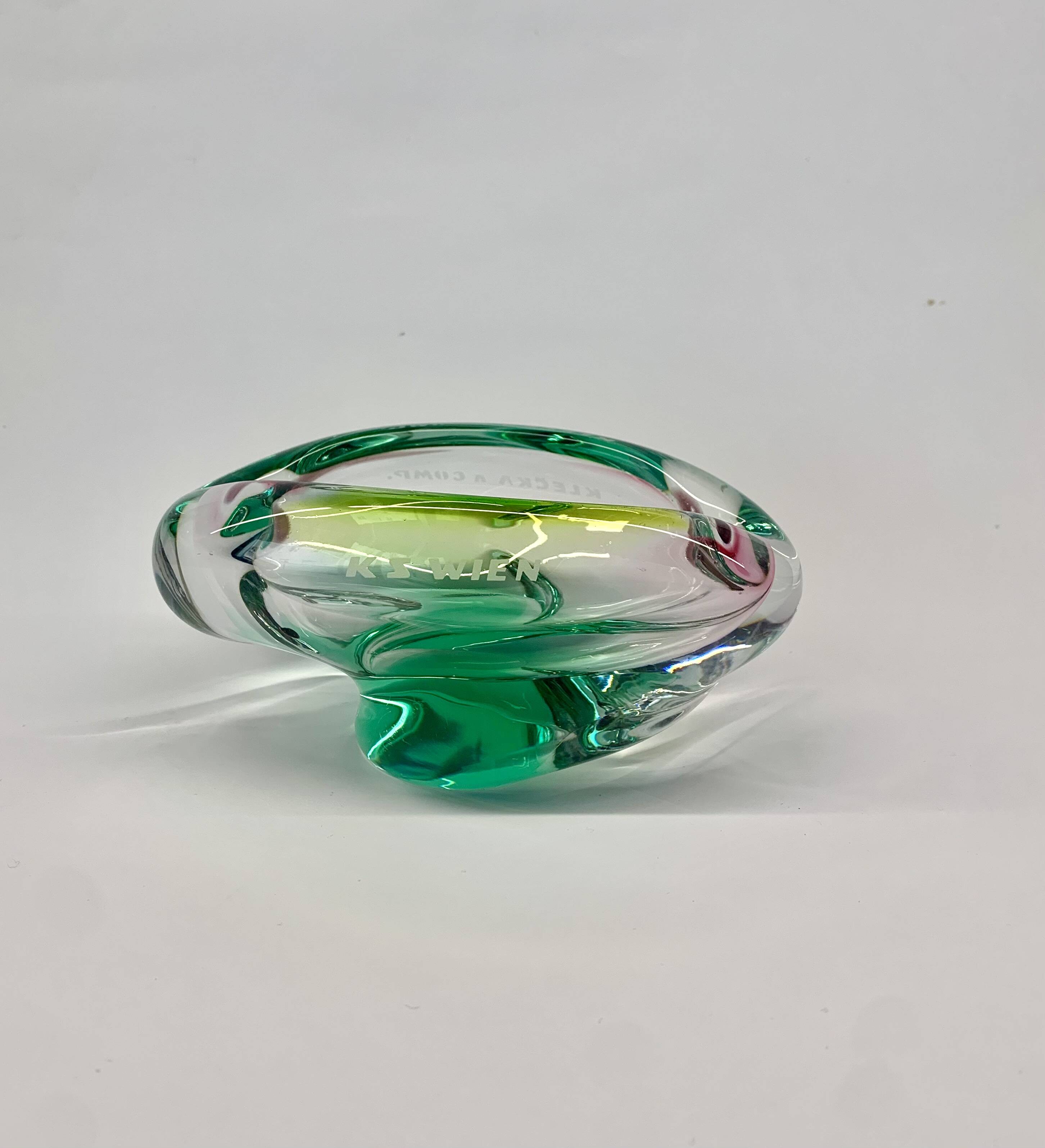 Bowl by Jozef Hospodka for Chribska Sklarna, 1960