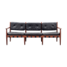 Vintage leather and teak sofa, Sven Ellekaer design for Coja, model 925