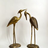 Couple de herons en laiton
