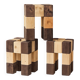 Set of 3 stools with a checkerboard pattern in solid wood.