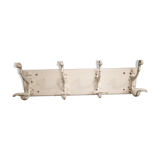 Coat rack with 4 old wrought iron and wooden hooks